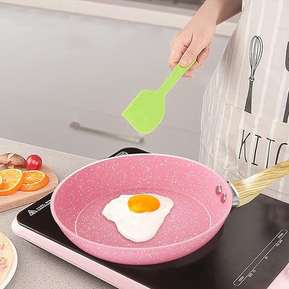 Frying Pan Nonstick, 11 Inch Pink Egg Pan, Non Stick Fry Pan 100% PTFE PFOA-Free Omelet Pan, Toxin-Free Skillets Stone Cookware, Anti-Warp Base with All Stove Tops Available, Induction Compatible