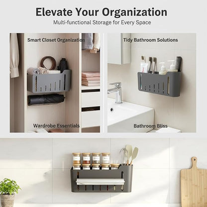 Cabinet Door Organizer, Adhesive Mount Kitchen Storage for Foil, Plastic Wrap & Food Bags - Behind the Door Dispenser for Pantry, Cabinet, Small Spaces