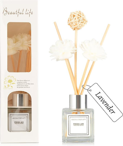 Reed Diffuser Set, 1.7 fl oz Scent Diffuser with Sticks, Lavender Scent for Bathroom Accessories Shelf Decor, Air Fresheners for Home, Home Fragrance Products, House Office Room Decor Aesthetic Gift