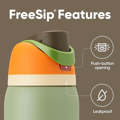 Owala FreeSip Insulated Stainless Steel Water Bottle with Straw, BPA-Free Sports Water Bottle, Great for Travel, 32 Oz, Camo Cool | Insulated, with Straw, for Sports, Travel, and School, BPA-Free