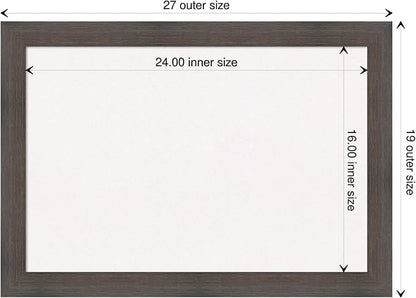 Amanti Art White Cork Board for Wall, 19x27 Vision Board with Brown Wood Frame, Medium Corkboard Office Decor for Home Organization, Rustic Farmhouse Corkboard Pinboard to display items for home