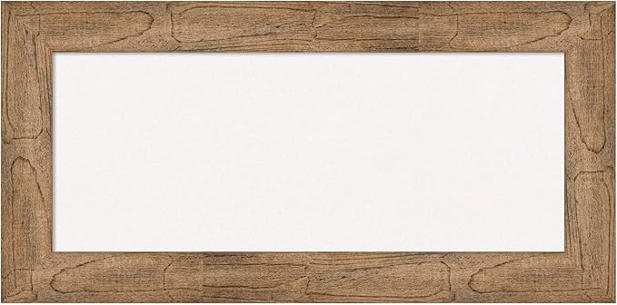 Amanti Art White Cork Board for Wall, 18x36 Vision Board with Brown Wood Frame, Medium Corkboard Office Decor for Home Organization, Country Rustic Corkboard Pinboard to Display Items for Home
