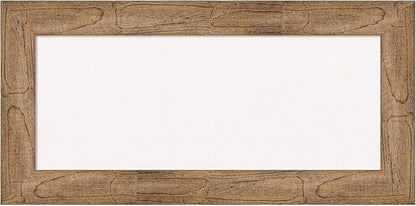 Amanti Art White Cork Board for Wall, 18x36 Vision Board with Brown Wood Frame, Medium Corkboard Office Decor for Home Organization, Country Rustic Corkboard Pinboard to Display Items for Home