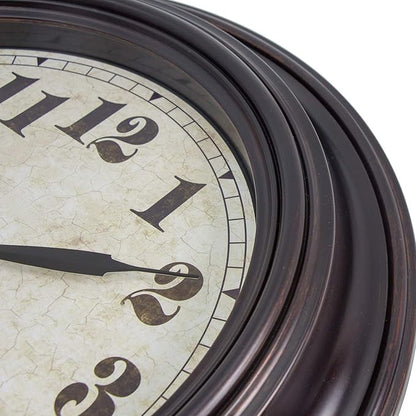 45MinST 20 Inches Retro Round Large Wall Clocks, Silent Non Ticking Battery Operated Movement Easy to Read Wall Clock with Arabic Numerals