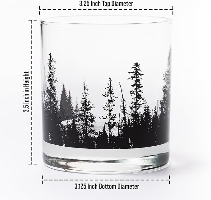 Rustic Bigfoot Whiskey Glasses – Set of 2 by Black Lantern | 11oz Heavy Base Glasses for Outdoor Lovers
