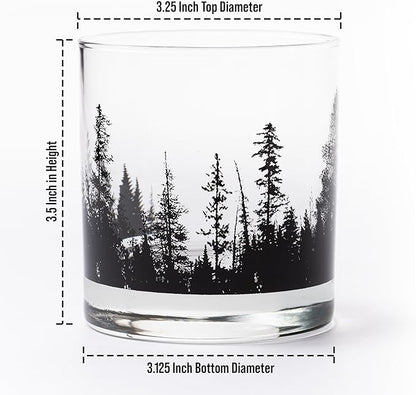 Rustic Bigfoot Whiskey Glasses – Set of 2 by Black Lantern | 11oz Heavy Base Glasses for Outdoor Lovers