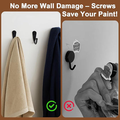 POZEAN Wall Hooks for Hanging, 40 Pack Black Small Coat Hooks with 80 Screws, Heavy Duty Single Prong Wall Hooks for Keys, Cups,Towels,Bag and More