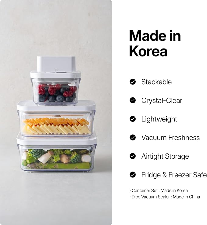 VAKUEN Premium Airtight Food Storage Containers, 3.28qt 1 Piece, Smart One-Click Seal Lid, No Hinges, Patented Double Silicone Lining, 100% Leak Proof, BPA-FREE, Dishwasher, Microwave Safe