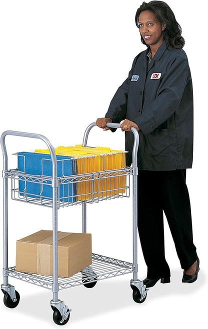 Safco 5235GR Wire Mail Cart Holds 75 Legal Folders, Sold Separately, Gray