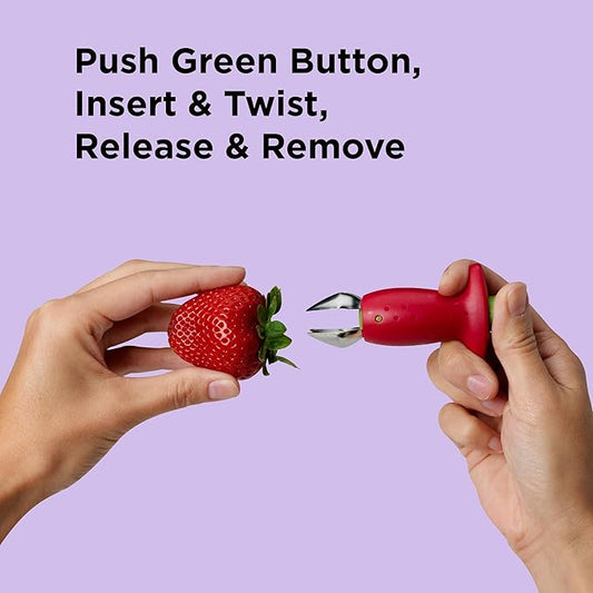 Chef'n Original Stem Gem Strawberry Huller, Red/Green - 102-138-005