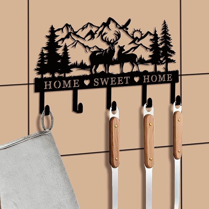 Deer Metal Key Holder for Wall Key Holder Wall Mount Key Rack Wall Mount Key Hooks for Wall Key Hanger