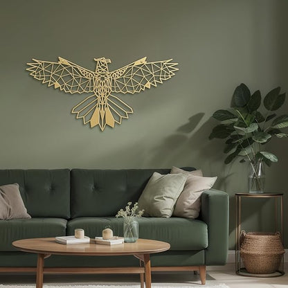 SIGNLEADER Metal Wall Art Decor Eagle Strikes the Sky Modern Abstract Wall Sculpture Hangings Home Decoration for Living Room, Bedroom, Bathroom, Kitchen, Outdoor - 30" Gold