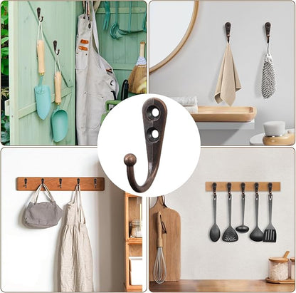 POZEAN 60 Pack Wall Hooks for Hanging, Heavy Duty Small Coat Hooks Wall Mounted for Living Room, Bathroom, Kitchen, Bedroom for Key, Cup, Bag, Hat, Scarf, and More (Oil Rubbed Bronze)