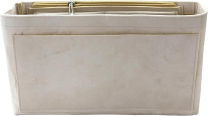 Purse Organizer Insert, Suede Bag Organizer Handbag Tote Shaper, Suede Material, Soft and Non Damaging Bag (Beige, X-Large)