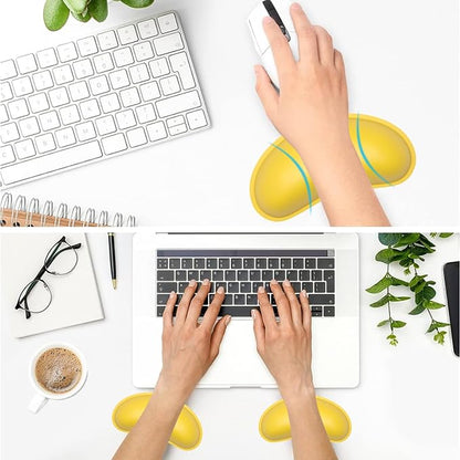 Dapesuom Mouse Wrist Rest, Ergonomic Memory Foam Mouse Wrist for Computer Desk Mats Support, PU Leather Hand Rest Pad Cushion for Gaming, Laptop, Men, Women, Pain Relief & Easy Typing, Apricot Yellow