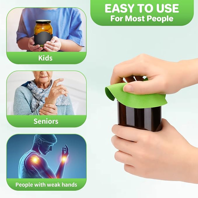 Leezmark 6pcs Jar Opener Gripper Pads, Rubber Jar Grippers Multi-function Jar Opener for Seniors with Arthritis Weak Hands Kitchen Coasters(Green, Blue)