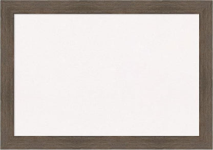 Amanti Art White Cork Board for Wall, 19x27 Vision Board with Brown Wood Frame, Medium Corkboard Office Decor for Home Organization, Rustic Farmhouse Corkboard Pinboard to display items for home