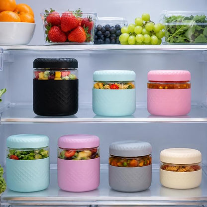 32 oz/4 Cup Glass Lunch Bowl Container with Lid, Leak & Spill Proof | BPA-Free, Microwave & Dishwasher Safe, Airtight Meal Prep & Food Storage Jar for Lunch, Salad, Soup, Oats, Stew, Yogurt