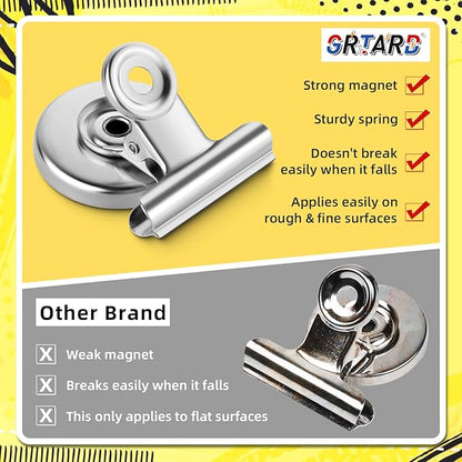 Grtard 40 Pack Magnetic Clips Heavy Duty, Magnet Clips for Fridge, Refrigerator Magnets, Strong Magnetic Clip, Scratch Free Magnets with Clip for Whiteboard, Refrigerator, Cruise, Locker