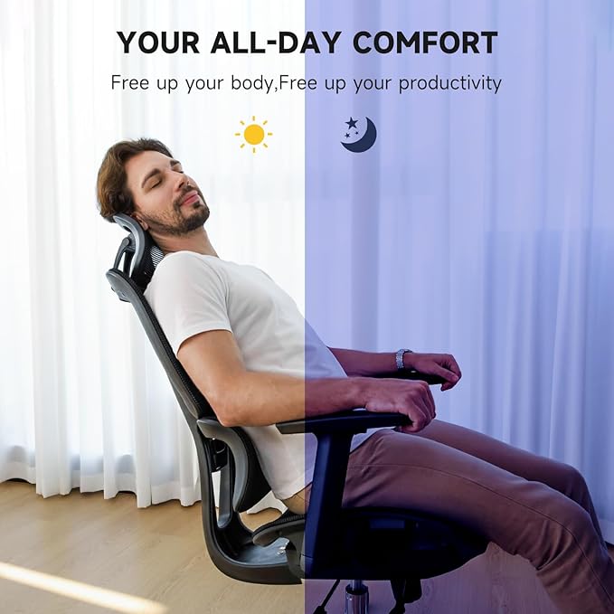 NearHub EC20 Ergonomic Office Chair for Big and Tall 6'5" Tall Max, 400Lbs Computer Desk Heavy-Duty Office Gaming Chair with Adjustable Features, High-Back Design, and Premium Comfort for Office,Home