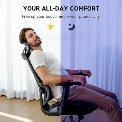 NearHub EC20 Ergonomic Office Chair for Big and Tall 6'5" Tall Max, 400Lbs Computer Desk Heavy-Duty Office Gaming Chair with Adjustable Features, High-Back Design, and Premium Comfort for Office,Home