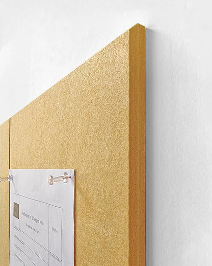 Felt Wall Tiles | Large Cork Board Alternative | Aesthetic Felt Bulletin Board for Office, Home & Classroom | Large Cork Boards for Walls Pinboard (12-Pack) | Mustard