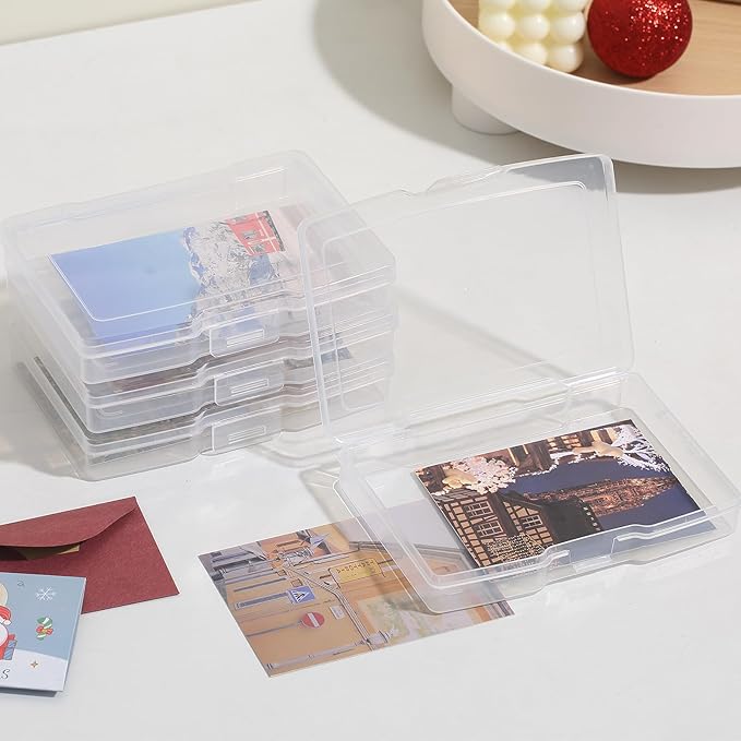 novelinks Transparent 4" x 6" Photo Storage Boxes - Photo Organizer Cases Photo Keeper Picture Storage Containers Box for Photos - 24 PACK (Clear)