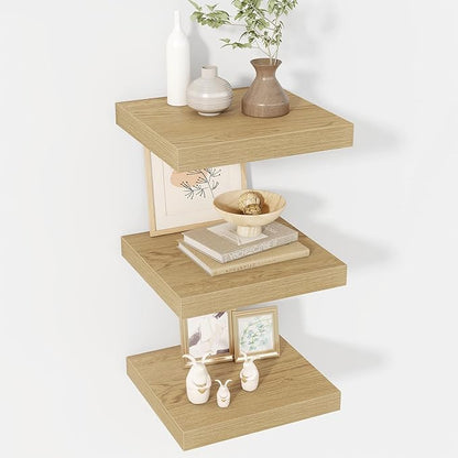 Acovy 12 Inch Floating Shelves, 12" Deep Floating Shelf Wall Mounted, 12" Wall Shelves, Rustic Deep Bookshelf, Extra Deeper Display Shelves & Storage Shelves for Bedroom, Living Room, Set of 3
