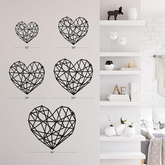 SIGNLEADER Metal Wall Art Decor Eternal Diamond Modern Abstract Wall Sculpture Hangings Home Decoration for Living Room, Bedroom, Bathroom, Kitchen, Outdoor - 24" Black