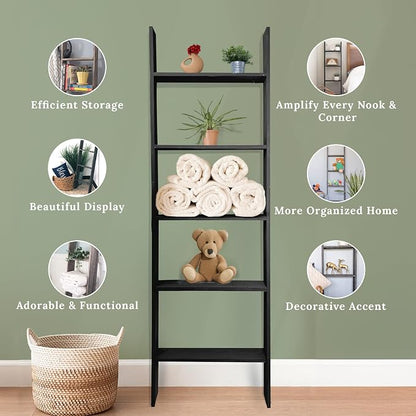 BARNWOODUSA Throw Blanket Ladder – Fully Assembled Reclaimed Wood – Rustic Decorative Ladder for Towels, Quilts, & More – Perfect Farmhouse Decor for Bathroom, Porch, or Living Room,5ft.
