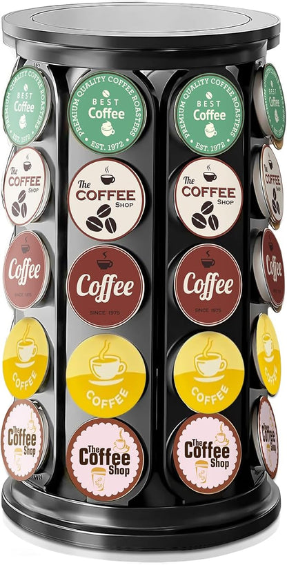 K Cup Holder, Coffee Pod Storage Carousel Holder Organizer Compatible with 40 Keurig K-Cup Pods, Home or Office Kitchen Counter Organizer