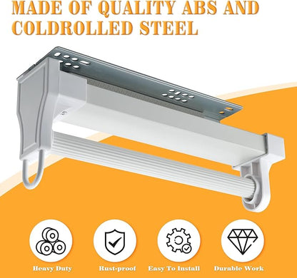 Alise 14 Inch Pull Out Clothes Hanger Rack for Closet,Heavy Duty Closet Rod with Automatic Soft-Close Mechanism for Closets,Closet Pull Out Metal Rod Organizer Hangers for Coats Pants Hangers,White