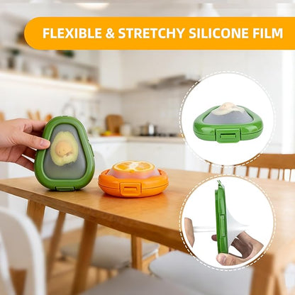 2pc Fruit Storage Containers for Fridge, Avocado Saver and Onion Storage Set, Reusable Silicone Food Storage Containers for Tomatoes, Lemons, and Potatoes (2)