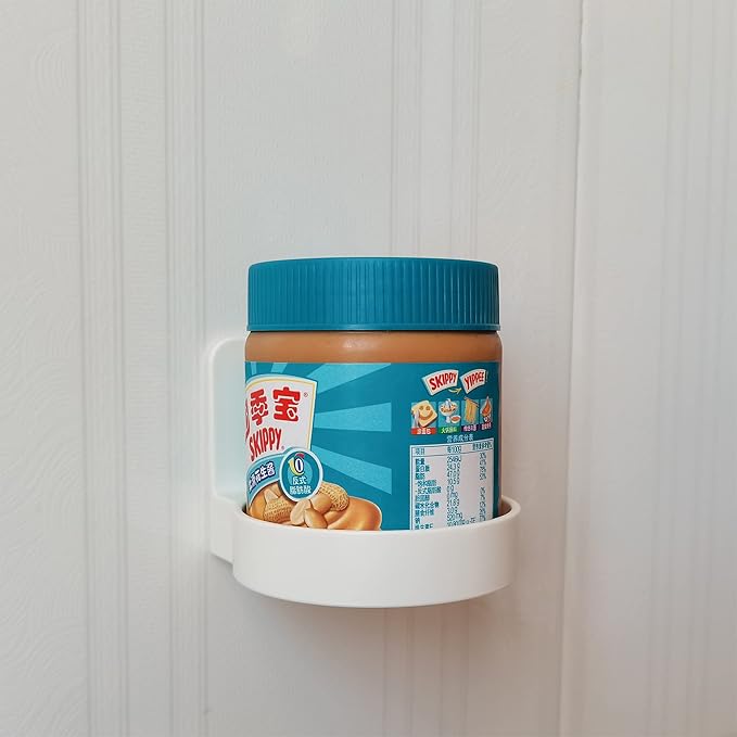 Adhesive Plastic Round Floating Shelf Stick on Wall Mounted Cup Holder Shower Organizer Caddy Bottle Racks (2pcs)