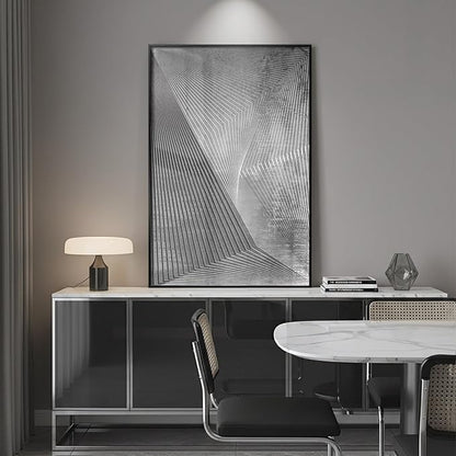 Framed Black And White Abstract Wall Art, Modern City Architecture Prints Paintings for Walls, Large Contemporary Geometric Lines Pictures for Living Room Dining Bedroom Hallway Home Decor 24x36 In