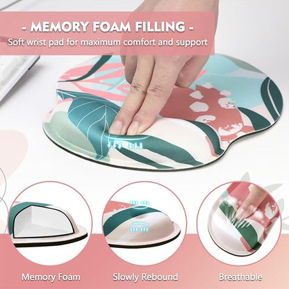 Mouse Pad and Keyboard Wrist Rest - Colorful Wrist Rest for Computer, Ergonomic Mouse Pad & Keyboard Pad, Memory Foam Wrist Support for Comfy Typing