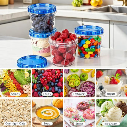12 Pack 23.5 oz Reusable Freezer Storage Containers with Twist Top Lids Airtight, Leakproof Plastic Soup Freezer Container, Food Storage Containers for Meal Prep Leftover Fruit Microwave Freezer Safe