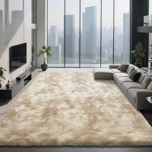 9X12 Large Area Rugs for Living Room Bedroom,Big Shag Rug for Bedroom Dorm,Soft Fluffy Indoor Carpet Plush Rugs for Living Room Home Decor,Camel