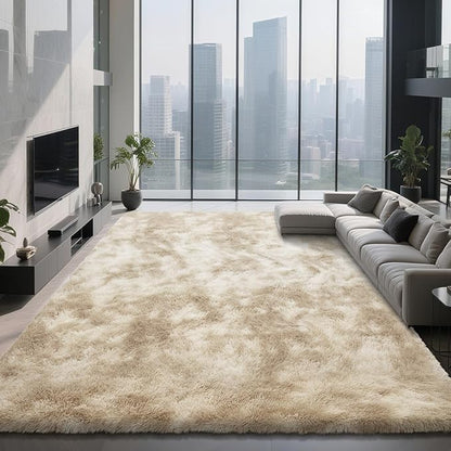 Shag Area Rugs for Bedroom Living Room,4X6 Ultra Soft Fluffy Area Rugs for Dorm,Indoor Carpet Plush Rugs for Home Decor,Camel