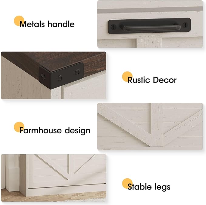 Shoe Cabinet with 3 Flip Drawers & 2 Drawers,Freestanding Shoe Storage Cabinet for Entryway,Farmhouse Narrow Slim Organizer Rack for Foyer,Hallway,White
