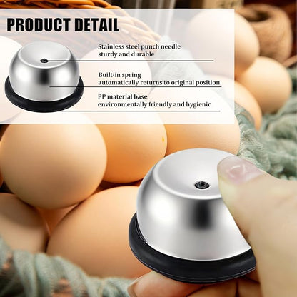 2PCS Egg Piercer for Raw Eggs, Stainless Steel Needle Egg Punch Tool with Black or Blue Anti-Slip Base to Get Good Hard Boiled Eggs for Home and Commercial Kitchen Use