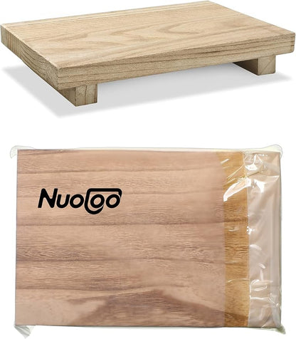 Nuogo Wood Riser Tray Soap, Stand Soap Tray for Kitchen Sink, Wood Pedestal for Kitchen Counter Sink Stand Decorative Rustic Bathroom Dishes Plant Bottles Candles Display(9 x 6 Inch,Natural)