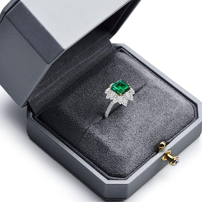 Octagonal Jewelry Single Ring Box PU Leather Ring Box for Proposal