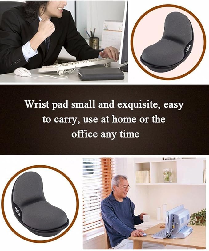 Memory Foam Mouse, Keyboard Wrist Rest Pad Anti-Skid Mousepad Support Mat for Office Computer Laptop Mac- Durable Comfortable Lightweight Easy Typing Pain Relief (Gray)