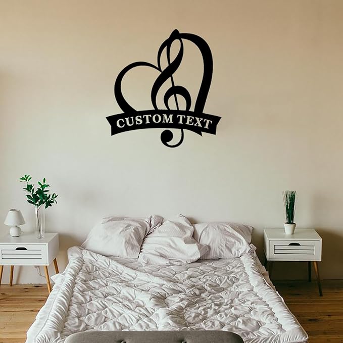 Personalized Music Metal Wall Art and Decor Custom MusicNotes Gifts for Musician Music Teacher Gifts Metal Wall Art Room, Home Decor