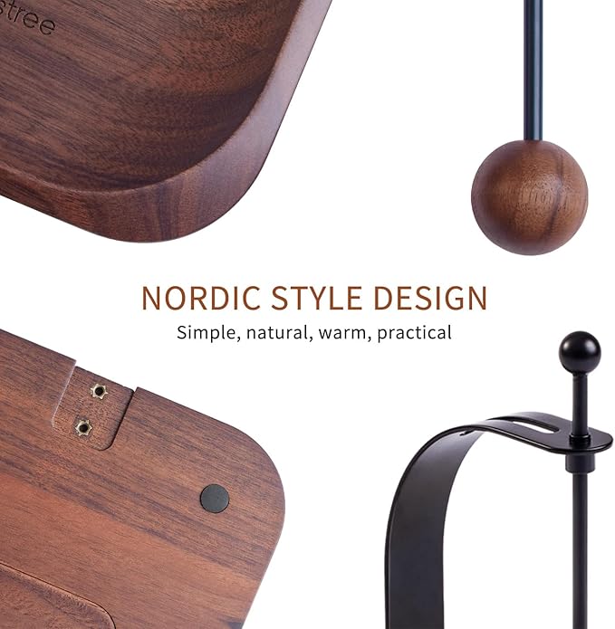 North American Walnut Napkin Holder for Table - Handcrafted Classic Style Wooden Cocktail Napkin Holder Fits 5-7" Napkins - Windproof for Outdoor,Bar, Use (Gift Idea)