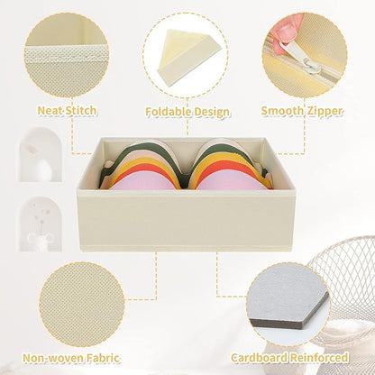 DIMJ Drawer Organizer Clothes, 24 Pack Dresser Organizer, Foldable Closet Organizers and Storage, Fabric Dresser Drawer Organizers, Drawer Dividers for Nursery, Baby Clothes, Underwears, Sock