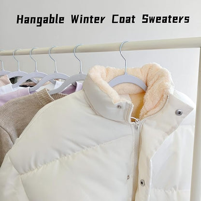 30 Pack Non Slip Hangers, Plastic Clothes Hangers 17.7 Inch - Heavy Duty & Space Saving Slim Hangers with 360° Swivel Hook for Adults, Anti-Slip Strips for Coat, Shirt, Pants (Gray, 30)