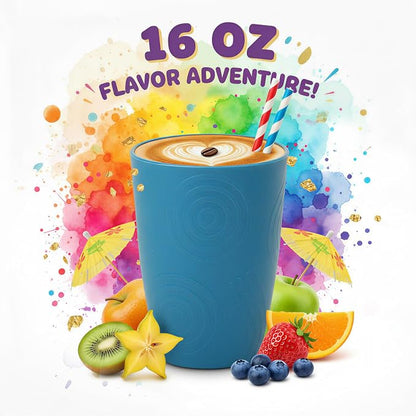 Wrova Wheat Straw Cups Set Alternative to Plastic Cups 16 oz, Reusable Drinking Water Glasses Set of 8, Dishwasher Safe Kitchen Cup Sets for Juice,Coffee,Milk- Vibrant