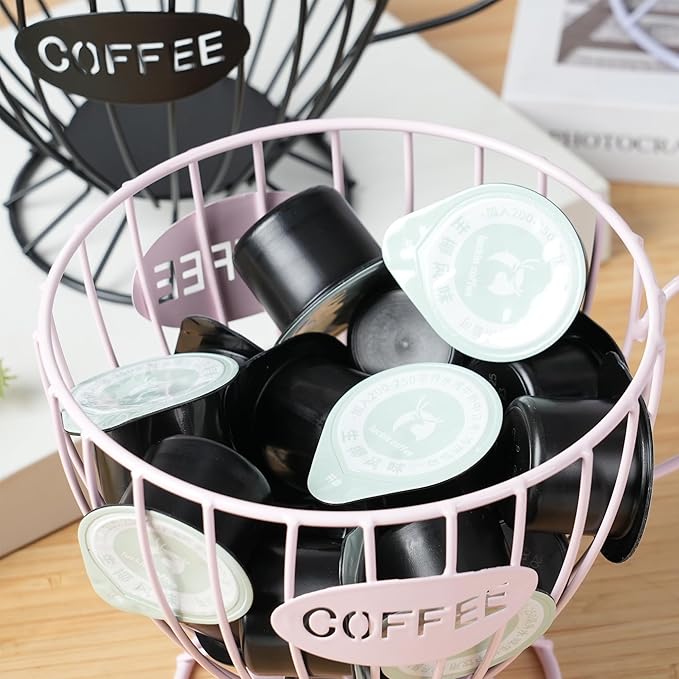 H&W 2PCS Coffee Pod Holder & Capsule Basket, Metal Coffee Bar Organizer for Kitchen Dinning Room Office Home Cafe Hotel (Purple)
